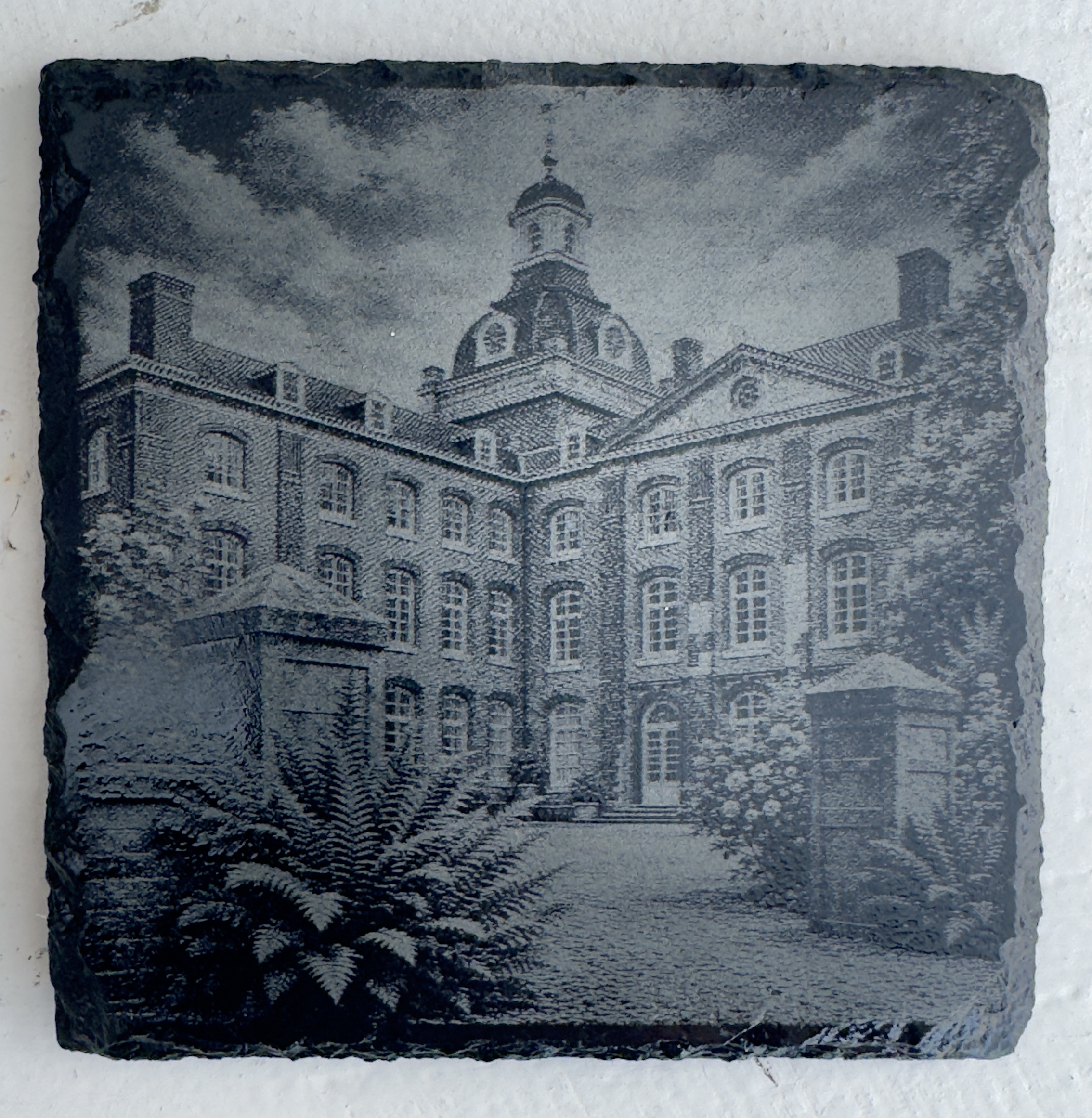 Leisteen onderzetter Kasteel Amstenrade