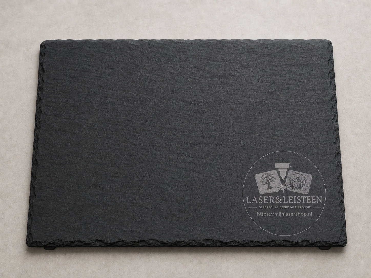 Gepersonaliseerde serveerplank van leisteen Logo max. 10x10cm !