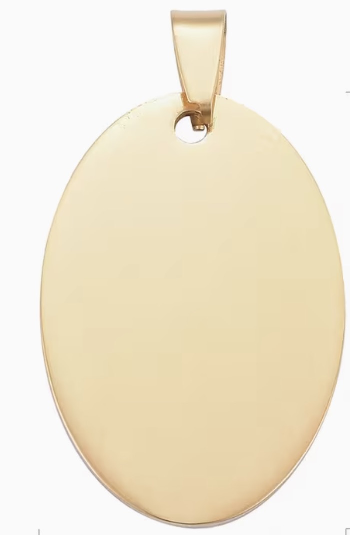 Goudkleurig hangertje ovaal